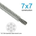 thumbnail image 4 of Unique Bargains 1/8' Wire Cable, 33ft Stainless Steel Wire Rope Kit for Deck Railing, 4 of 6
