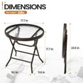 thumbnail image 2 of Cloud Fly Foldable Side Table Set of 2 with Tempered Glass Top 18" Outdoor Folding Side Table Small Patio End Table for Porch Balcony Deck Lawn(Brown), 2 of 7
