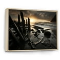 thumbnail image 2 of Designart "Beach Photo Oceanic flow I" Nautical & Beach Floater Framed Canvas Art Print, 2 of 7