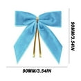 thumbnail image 3 of 12-Piece Velvet Christmas Bow Decoration Set with Hanging Ribbons, Holiday Wreath and Christmas Tree Ornaments for Home Seasonal Display and Festive Party Décor, 3 of 4