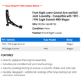 thumbnail image 2 of Front Right Lower Control Arm and Ball Joint Assembly - Compatible with 1992 - 1996 Eagle Summit 4WD Wagon - Dorman, 2 of 2