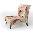 thumbnail image 3 of Designart "Bold Flowing Pink and Gold III" Pink Bold Upholstered Accent Chair - Modern Arm Chair For Bedroom, 3 of 5