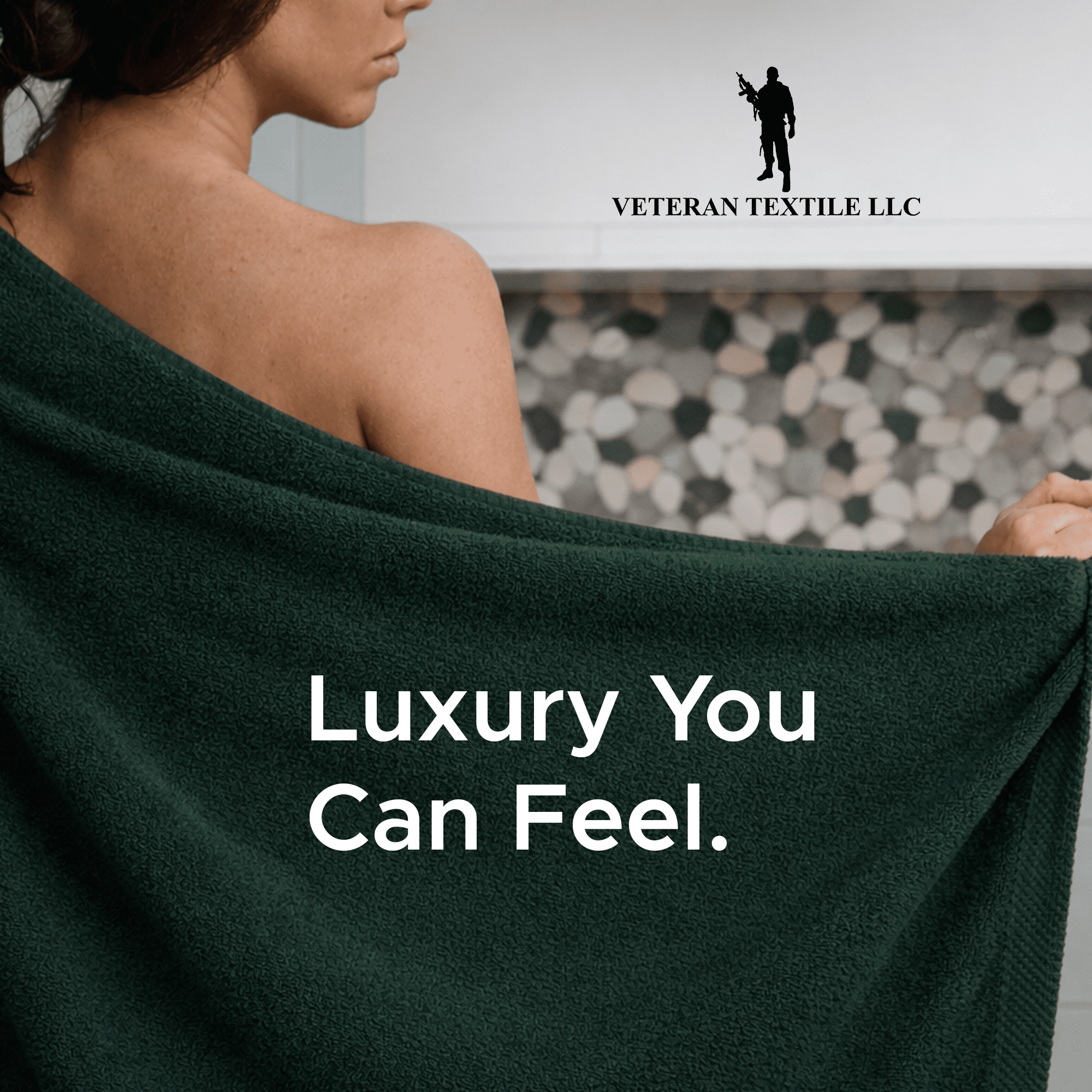 Veteran Textile Towels - 6 Pieces-100% Turkish Cotton - Luxury Towel Set for Bathroom & Kitchen, 2 Bath Towels, 2 Hand Towels & 2 WashCloths ( Valued $79.99 ) (Dark Green )