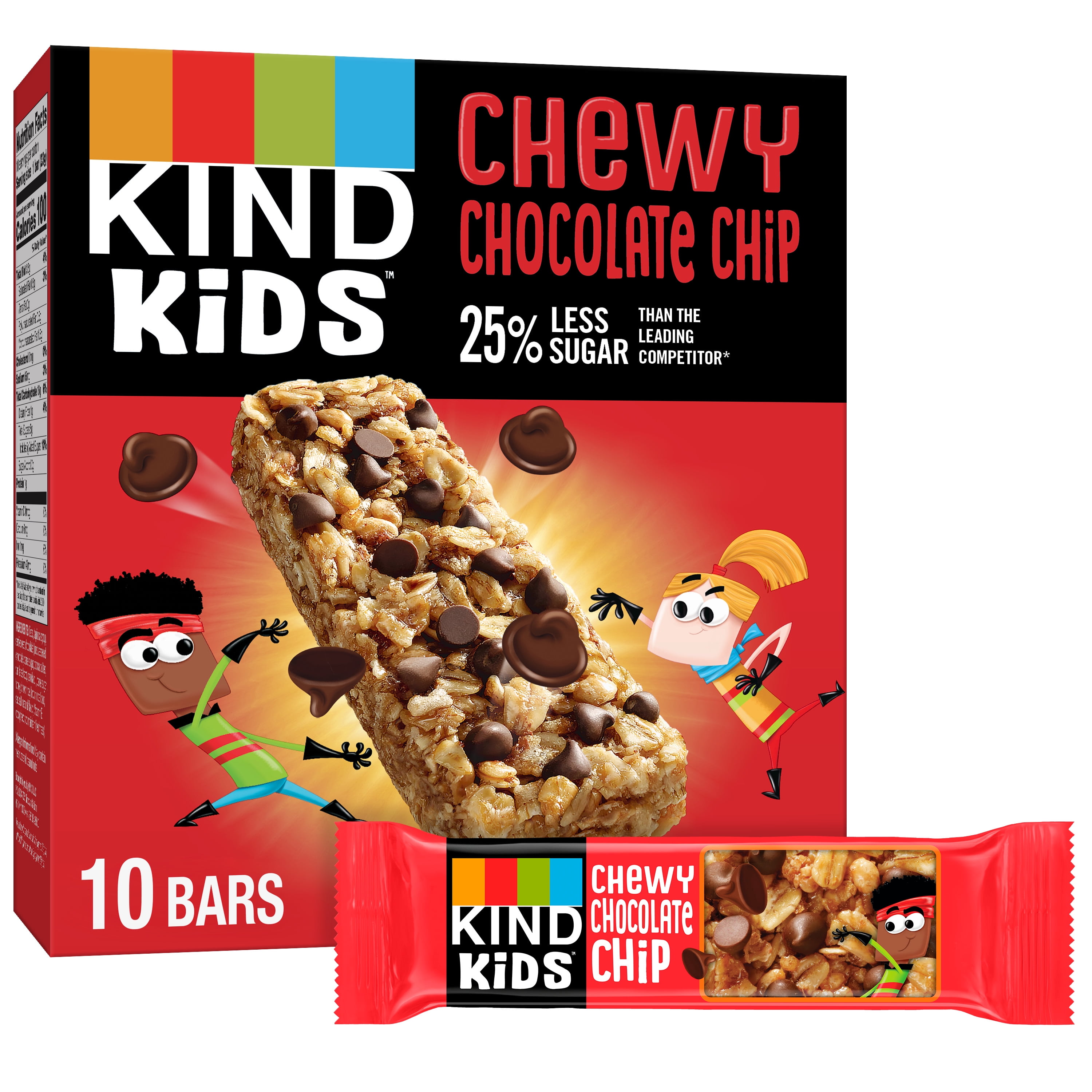 KIND Kids Bars, Chewy Chocolate Chip, 0.81 oz, 10 Count