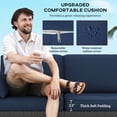 thumbnail image 4 of Outsunny Wicker Patio Couch, PE Rattan 3-Seat Sofa, Outdoor Furniture with Deep Seating, Cushions, Steel Frame, Navy Blue, 4 of 9