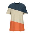 thumbnail image 4 of Annhoo Womens Plus Size Clothes Oversized Short Sleeve Color Block Tshirts Crew Neck Dressy Casual Blouse Summer Tops, 4 of 5