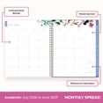 thumbnail image 5 of Blue Sky Kelly Ventura 2026-2027 Weekly and Monthly Academic Year Student Planning Calendar, July 2026 - June 2027, 8.5" x 11", Storage Pocket, Magnetic & Snap In Book Marks, Stickers, Blooming, 5 of 10