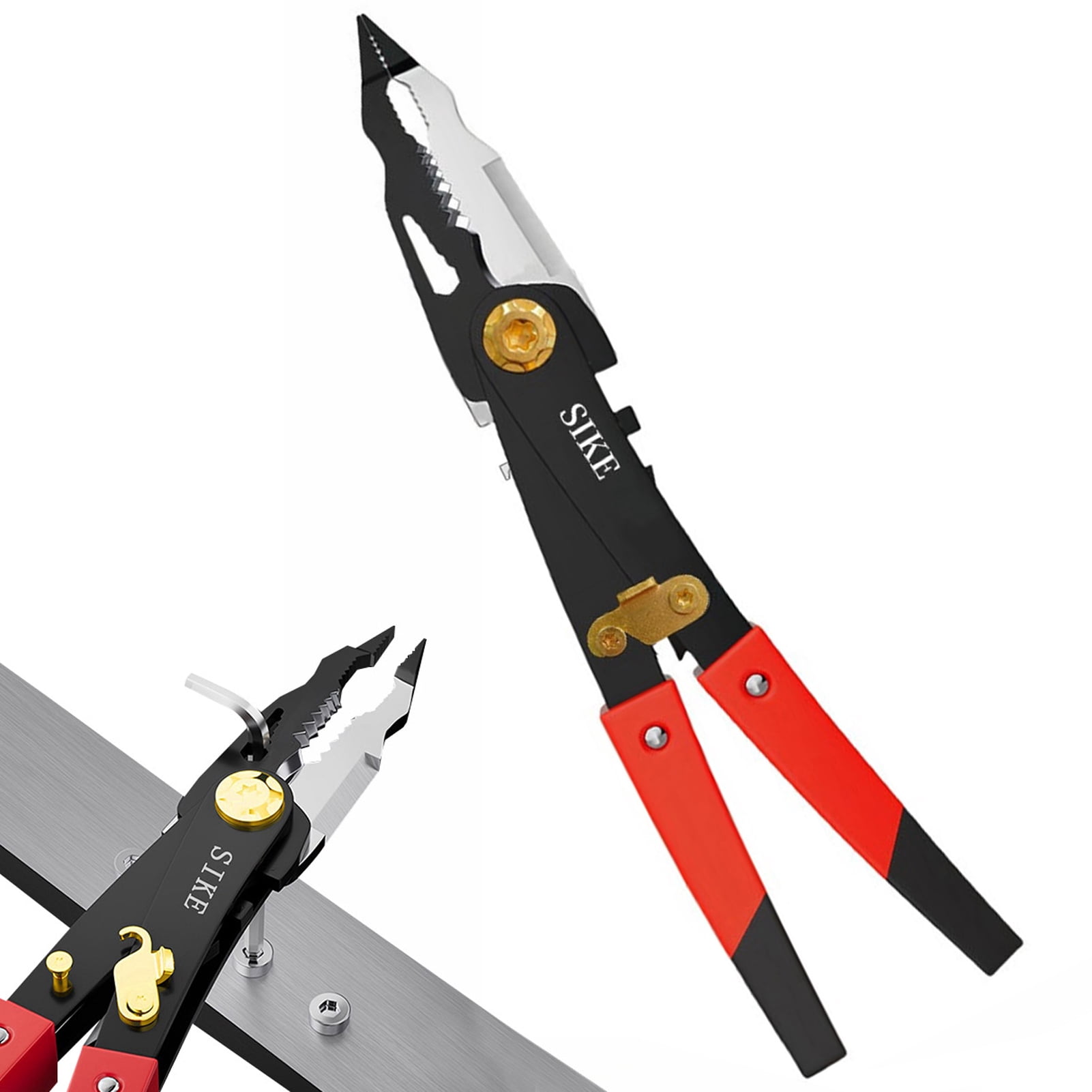 Electrical Wire Pliers, Multi Function Needle Nose Cable Stripper Pliers, Carbon Steel Wire Stripping Tool for Factory, Electricians, Construction Project, Automotive Circuits, Home