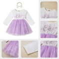 thumbnail image 3 of IDOPIP Baby Girls Winter Snowflake 1st Birthday Dress Outfit Velvet Tulle Tutu Dress + Headband, 3 of 8