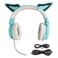 thumbnail image 1 of Auriculares con orejas de gato RGB, Bluetooth 5.3, inalámbricos, reducción de ruido, tipo C, plegables, para juegos con micrófono para escuchar, 1 of 14