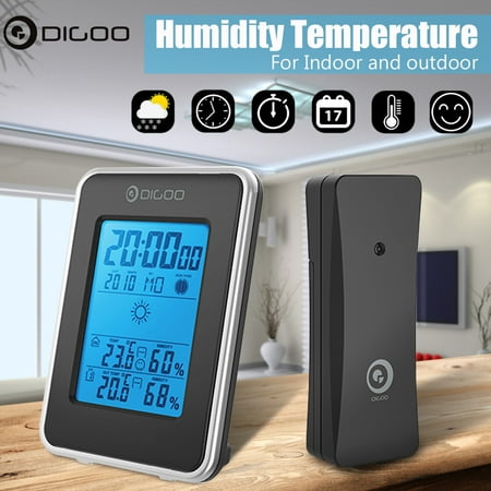 Digoo DG-TH1981 Wireless Weather Station Hygrometer Thermometer with Outdoor Forecast Sensor - Weather Forecast Sunny & Partly Cloudy & Cloudy &