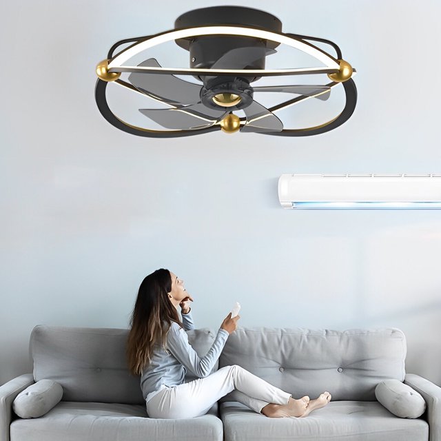 Ventilateur de Plafond à LED avec Lumière à Intensité Réglable et Télécommande