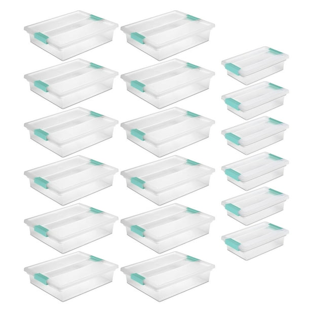 Sterilite Large Clip Storage Box, 12 Pack, & Small Clip Storage Box, 6