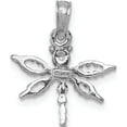 thumbnail image 3 of 14K White Gold 2-D Mini Dragonfly With Cut-Out Wings Charm (15.9 X 15) Made In United States k6565w, 3 of 5