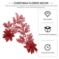 thumbnail image 2 of FUEENIRVA 6Pcs Red Christmas Artificial Flowers with Glitter Clip for Tree and Table Decor, 2 of 6