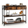 thumbnail image 1 of Giantex 3-Tier Entryway Table, Sofa Side Table w/2 Large Drawers & Anti-toppling Device, Console Table w/Metal Frame, 1 of 8