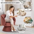 thumbnail image 5 of Wiilayok Swivel Barrel Chair Set of 2, Velvet Upholstered Accent Armchairs Comfy 360° Swivel Lounge Sofa Armchair for Reading Living Room Bedroom Nursery,Pink, 5 of 8