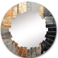 thumbnail image 2 of DESIGN ART Designart "Gold Grey Gleaming Geometry I" Abstract Collages Modern Wall Mirror 24in.x24in., 2 of 4