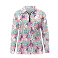 thumbnail image 2 of Uorisanigo Easter Egg Rabbit Athletic Polo Workout Tops for Women Stylish Breathable Moisture Wicking Casual Tennis Activewear Quarter Zip Pullover Size XL, 2 of 7