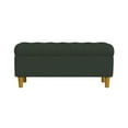 thumbnail image 4 of HomePop Button Tufted Storage Bench, 40"W x 18"D x 18"H, Loden Green Velvet, 4 of 10