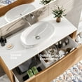 thumbnail image 4 of Eviva Leah 32 Inch Medium Oak Wall Mount Solid Ash Wood Bathroom Vanity, 4 of 5