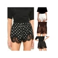 thumbnail image 3 of LMLYSoH Women's Mini Shorts Lace Patchwork Drawstring Elastic Waist Casual Summer Lounge Shorts, 3 of 9