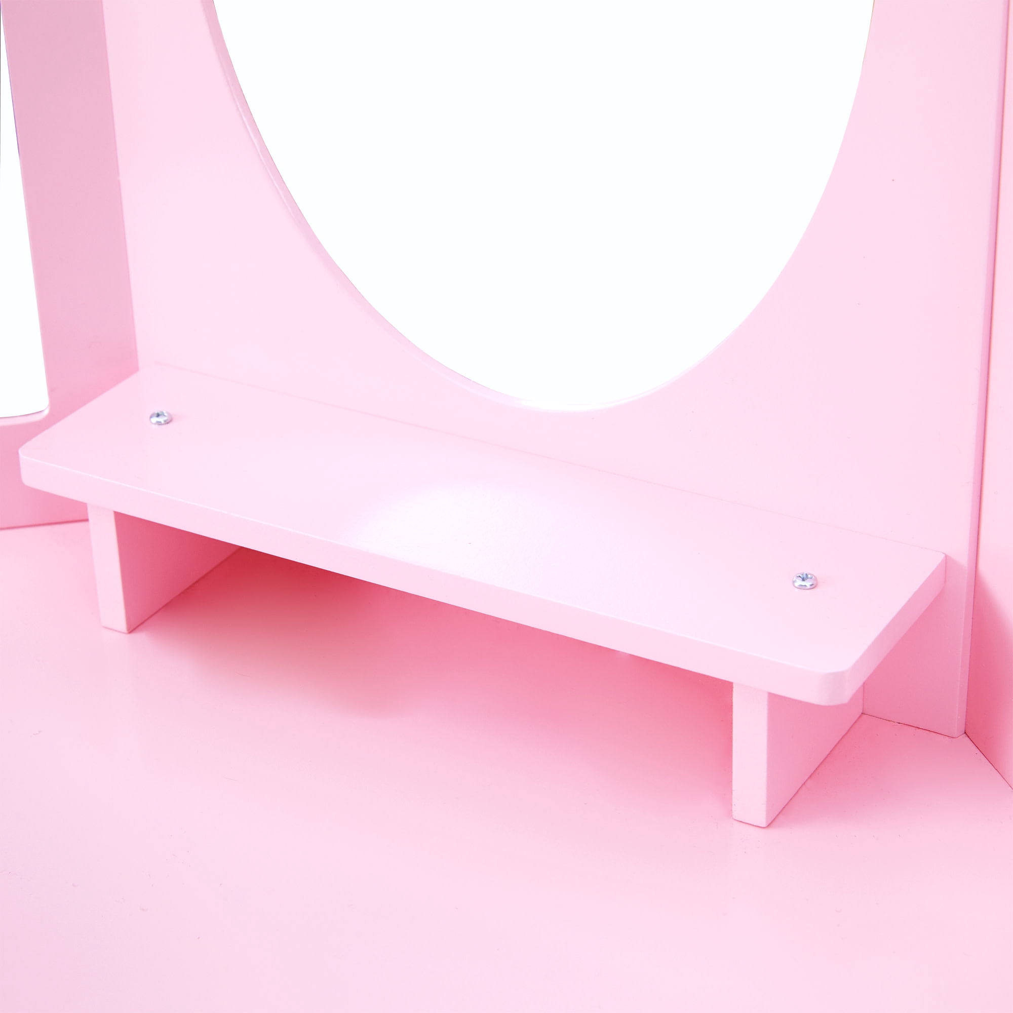Teamson Kids Alessandra Kids Corner Vanity Table & Stool, Pink