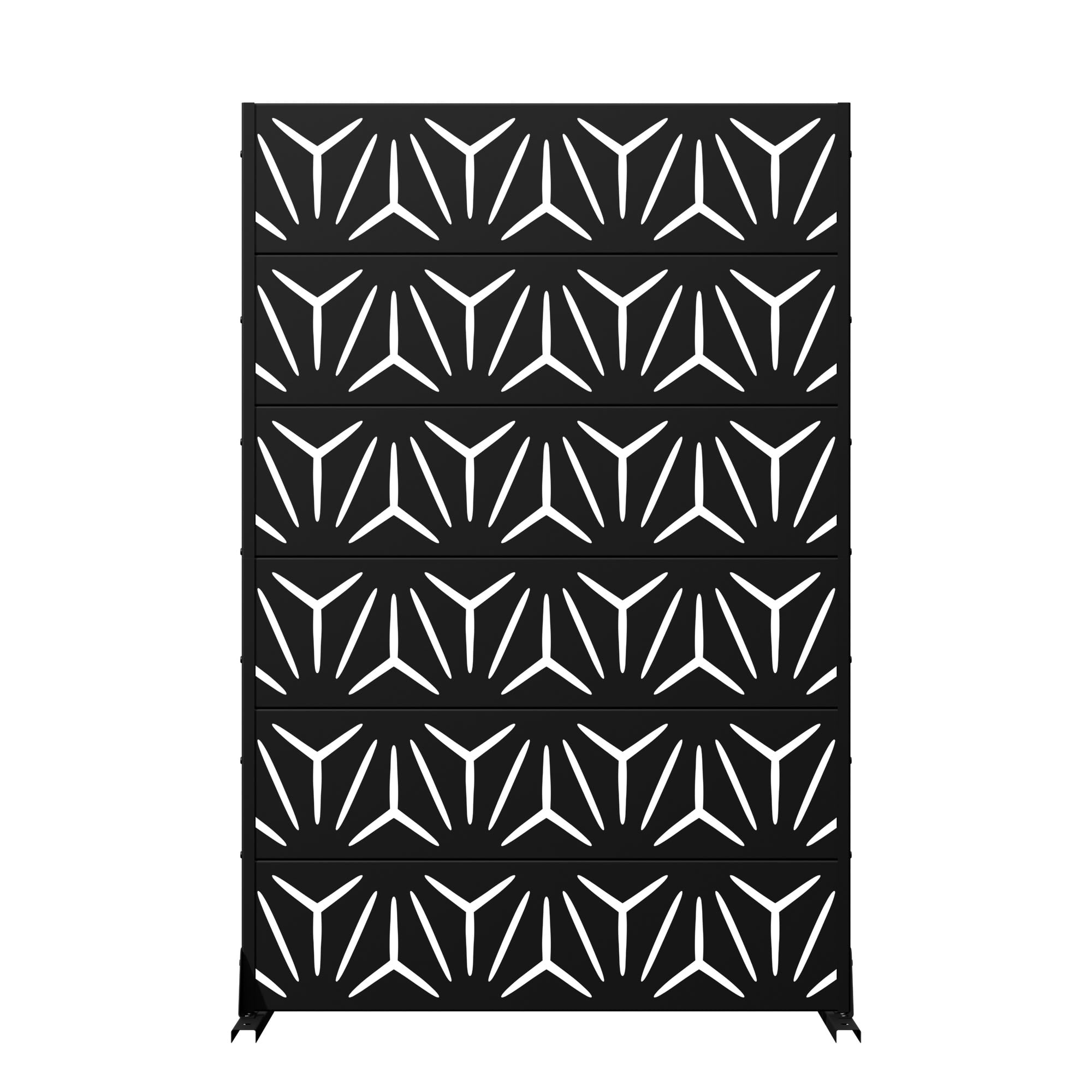 MAYEERTY 6 Panels Metal Outdoor Garden Privacy Screen Patio Backyard Decorative Privacy Fence Divider, 72×47.2×15.7in
