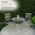 thumbnail image 5 of Alpine Corporation Birding Outdoor Patio Bistro Set, Metal 3-Piece Set, Silver, 5 of 12