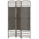 thumbnail image 1 of JWRWEFA 3 Panel Folding Room Divider Privacy Screen, Hand-Woven Wave Fiber Room Separator with Wood Frame, Freestanding Temporary Wall for Living Room Bedroom, Dark Gray, 1 of 11