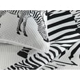 thumbnail image 3 of Ambesonne Savannah Quilted Coverlet 3 Pcs, Monochrome Wild Zebras, King Size, White Black, 3 of 4