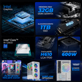 thumbnail image 3 of Computadora Escritorio Completa Xtreme PC Gaming Intel Core i9 12900 32GB SSD 1TB Monitor Curvo 27 100Hz WIFI White juegos casuales, trabajo y estudio, 3 of 6