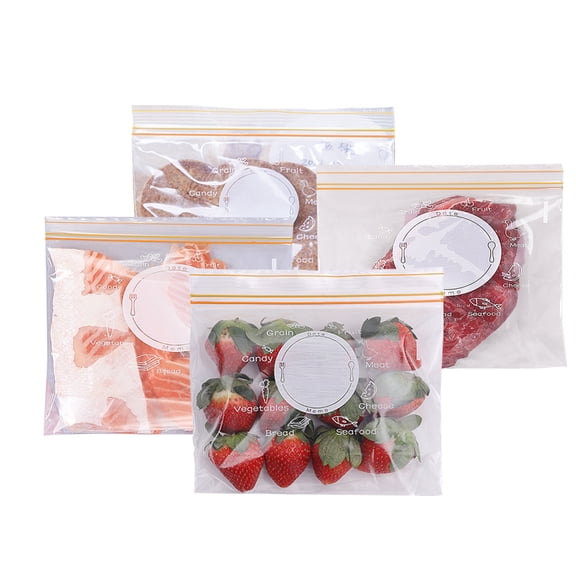Twoworld 30PCS Reusable Food Storage Bags Refrigerator Fresh Bags Reusable Freezer Bags for Meat Fruit Vegetable Reusable Snack Bags