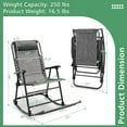 thumbnail image 4 of Costway Patio Camping Rocking Chair Folding Rocker Footrest Lightweight Outdoor Grey, 4 of 8