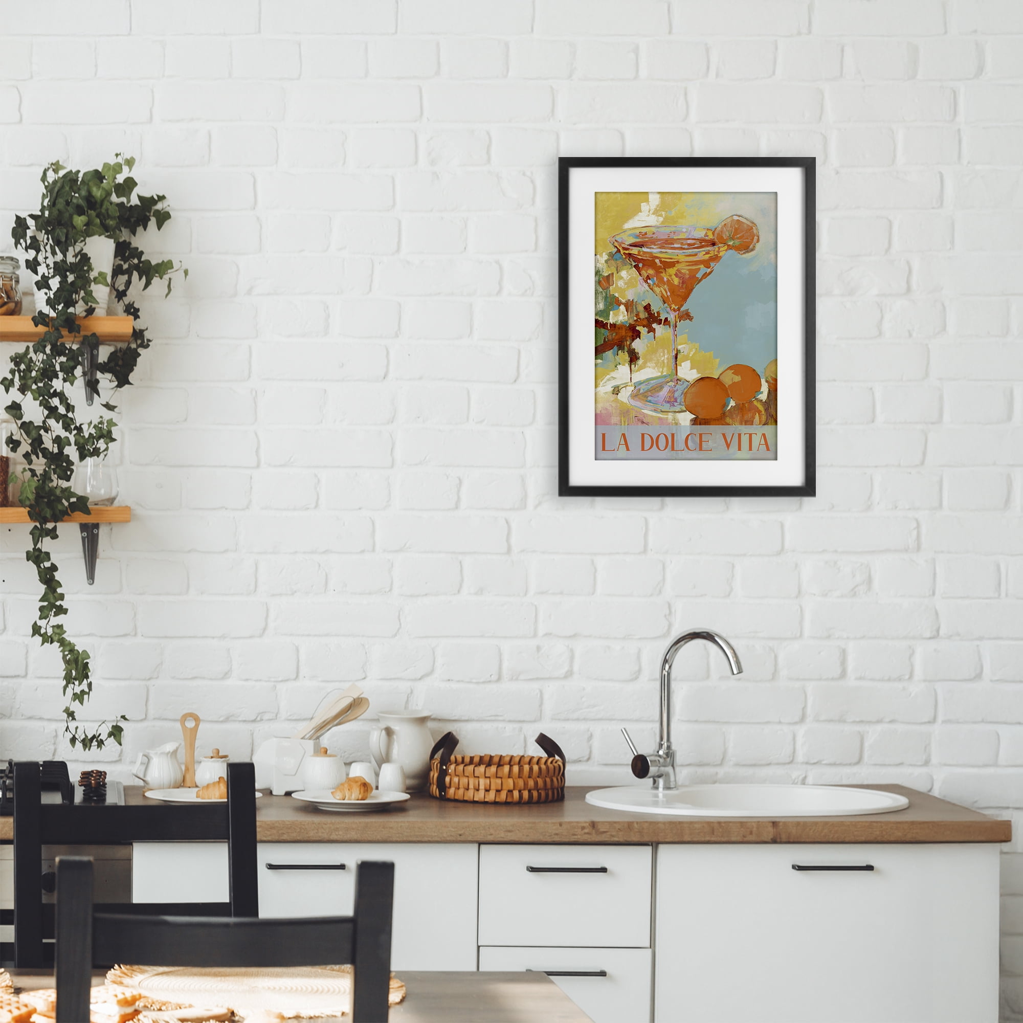 Stupell Industries La Dolce Vita Citrus Cocktail Black Framed Print Under Glass, design by Jane Slivka
