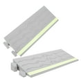 thumbnail image 5 of 2Pcs Door Threshold Ramp Wheelchair Ramp Entry Ramp with Fluorescent Strips for Transition Threshold Step Doorways Supermarket Entry and Garage Light Grey, 5 of 7