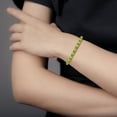 thumbnail image 5 of ANGARA Natural Classic Emerald-Cut 13.2 ct Peridot Bracelet with Diamonds in 14K Yellow Gold for Women (Size-6x4mm) | August Birthstone, Anniversary, Jewelry Gift for Women | Natural Peridot Bracelet, 5 of 10