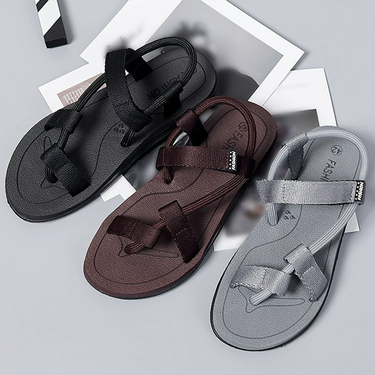 Mens Casual Sports Beach Sandals Summer Flip Flops Leather Shoes