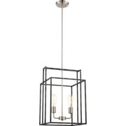 Pendants 2 Light With Iron Black with Brushed Nickel Accents Finish A19 Incandescent 14 inch 120 Watts