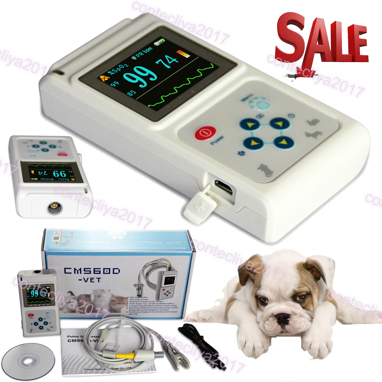 CONTEC CMS60DVET Veterinary Pulse Oximeter Handheld Machine for Cat