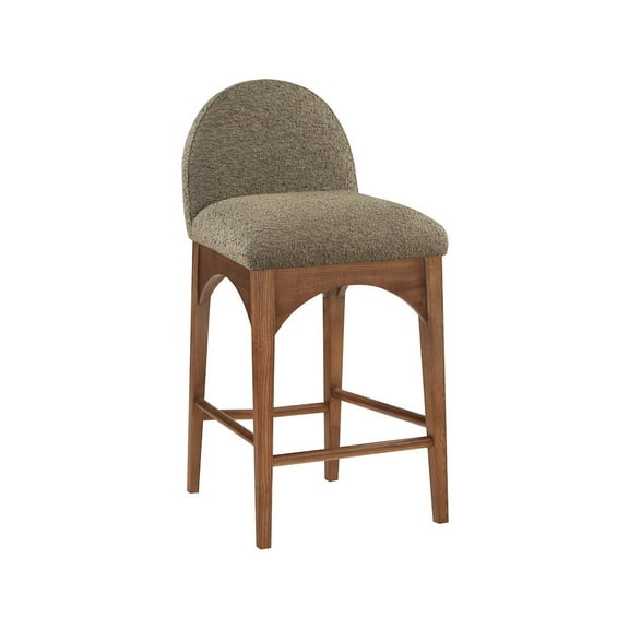 Meridian Furniture Waldorf Olive Boucle Fabric Stool