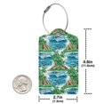 thumbnail image 2 of Rocae Hawaii Palms for Leather Luggage Baggage Tags ID Label Privacy Cover ID Label with Stainless Steel Loop and Address Card, 2 of 5