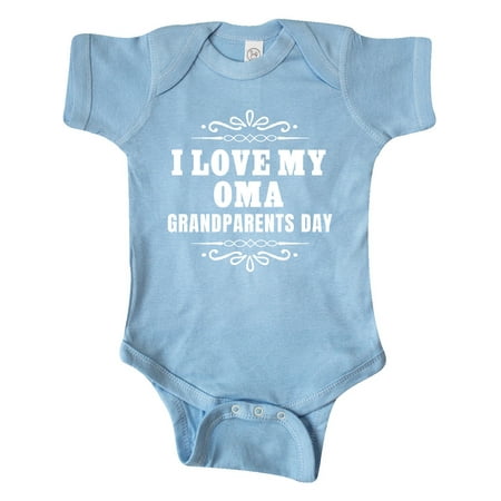 

Inktastic Grandparents Day I Love My Oma Gift Baby Boy or Baby Girl Bodysuit