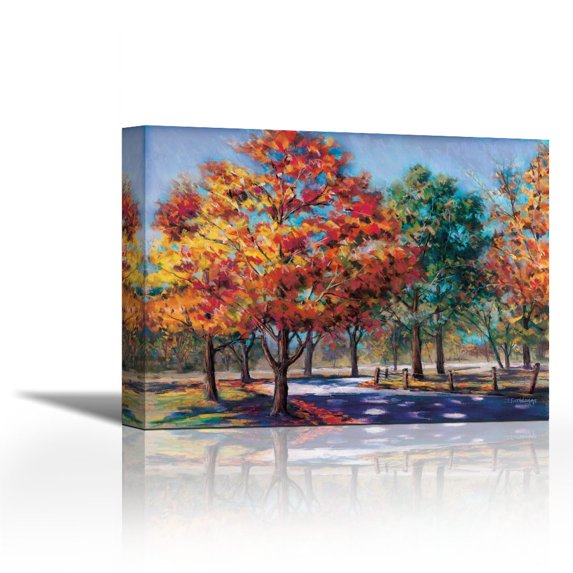 Fall Brilliance I - Contemporary Fine Art Giclee on Canvas Gallery Wrap - wall décor - Art painting - 27 x 20 Inch - Ready to Hang