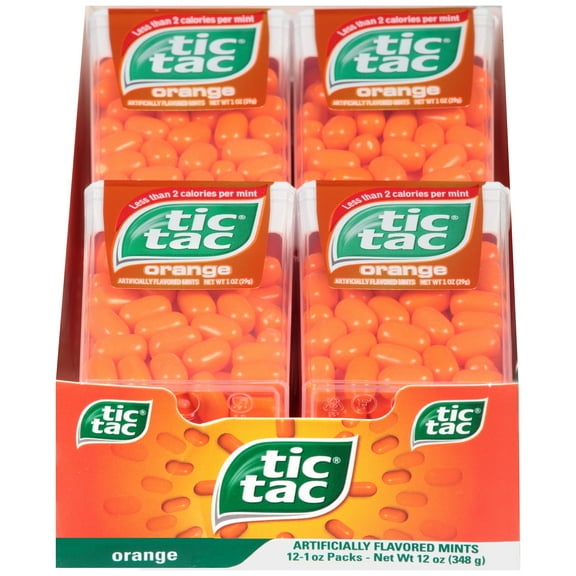 Tic Tac Mints, Orange Singles, 1 Oz, (Pack of 12)