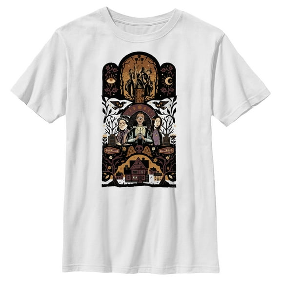 Boy's Hocus Pocus 2 Ornate Ritual Poster Graphic Tee White X Small