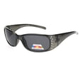 thumbnail image 1 of Womens Rhinestone Anti-glare Polarized Chic Narrow Rectangular Sunglasses Grey Black, 1 of 4