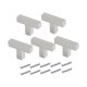 thumbnail image 3 of Paquete de 5 manijas de gabinete para muebles, tiradores de acero inoxidable para cocina y baño Plata, 3 of 9