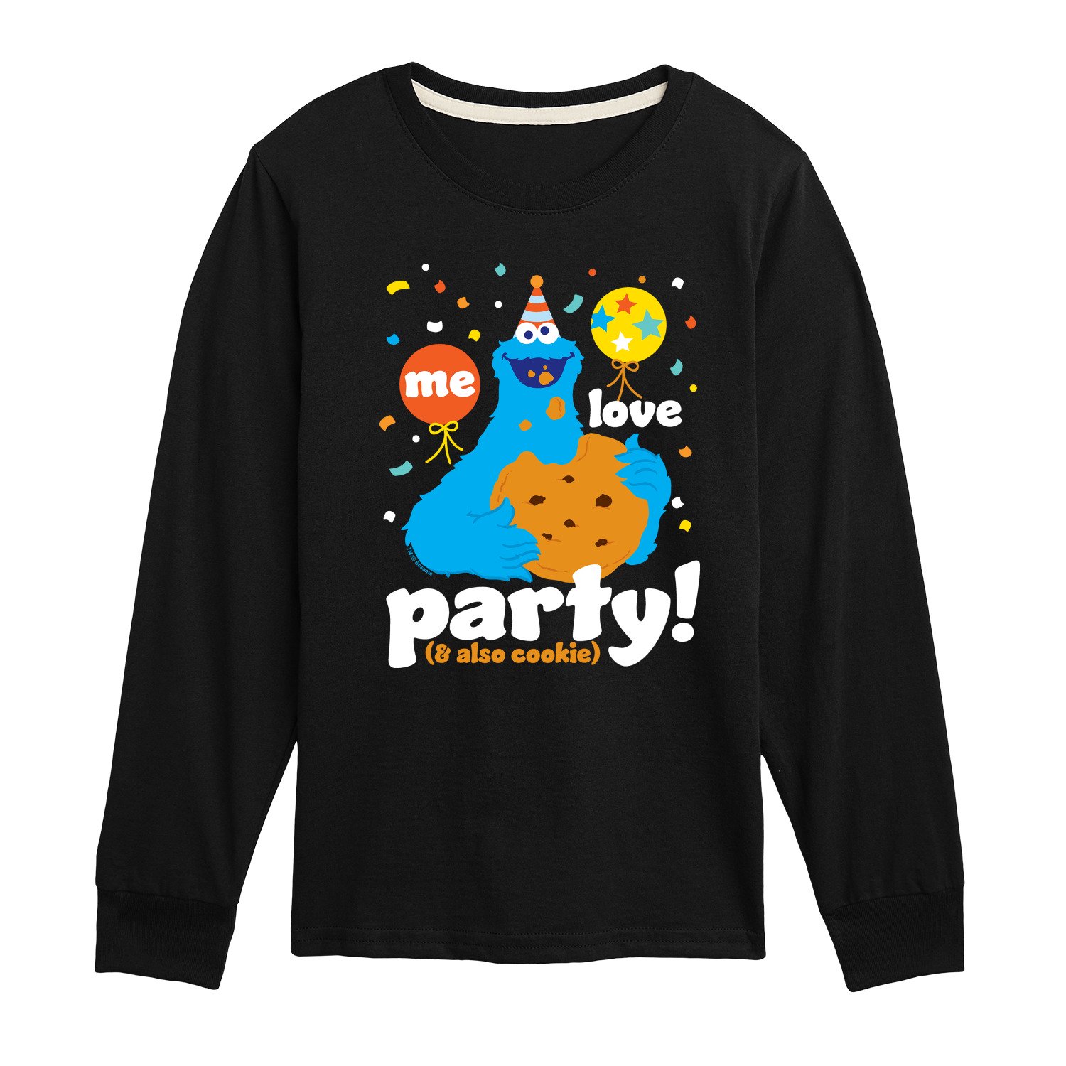 Sesame Street - Me Love Party Cookie Monster - Toddler and Youth Long Sleeve T-Shirt
