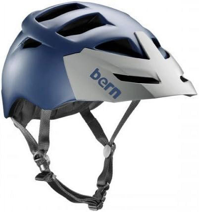 bern morrison bike helmet gray camo BERN Unlimited Morrison Helmet with Grey Hard Visor, Matte Navy Blue,  Small/Medium